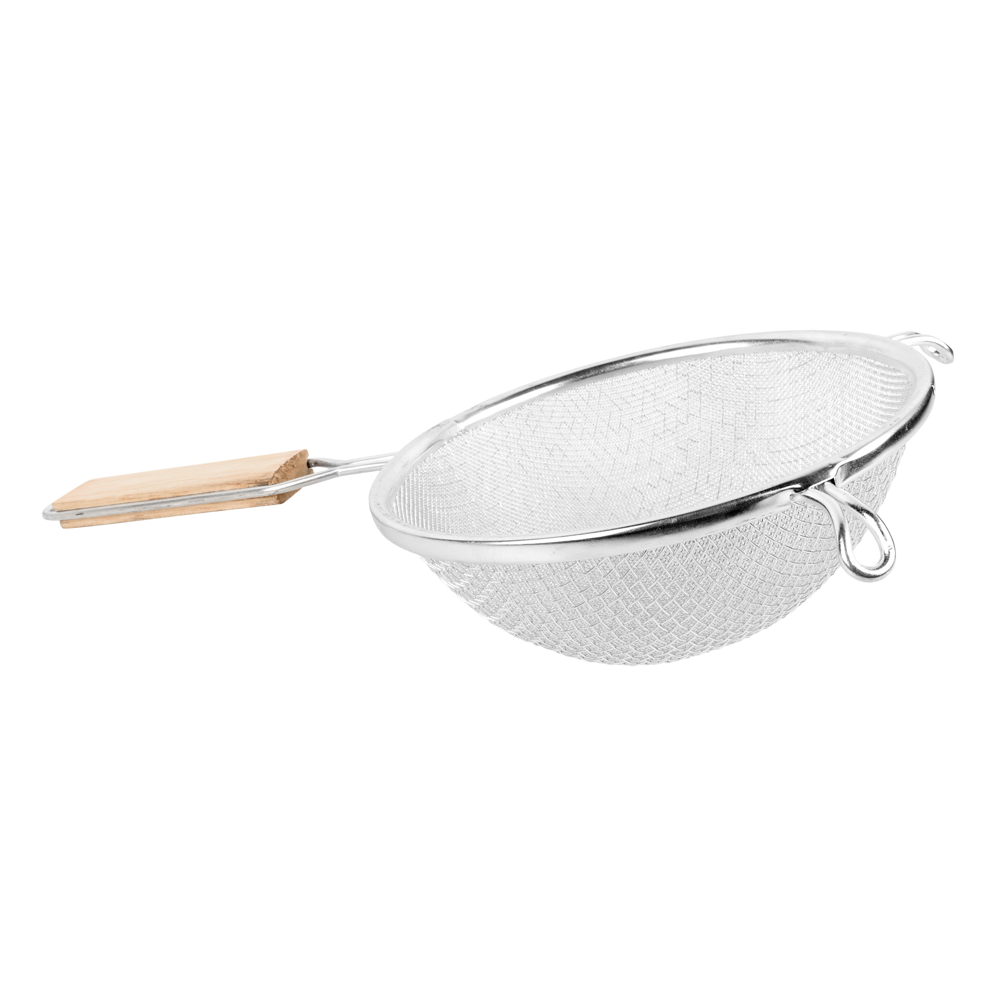 Tin Plated Strainer Fine Mesh (0.7mm x 0.7mm) Wooden Handle